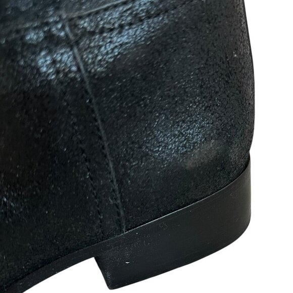 Tory Burch Kiernan Black Caviar Tumbled Leather Tall Riding Boots Size 9 Women's - Picture 9 of 13